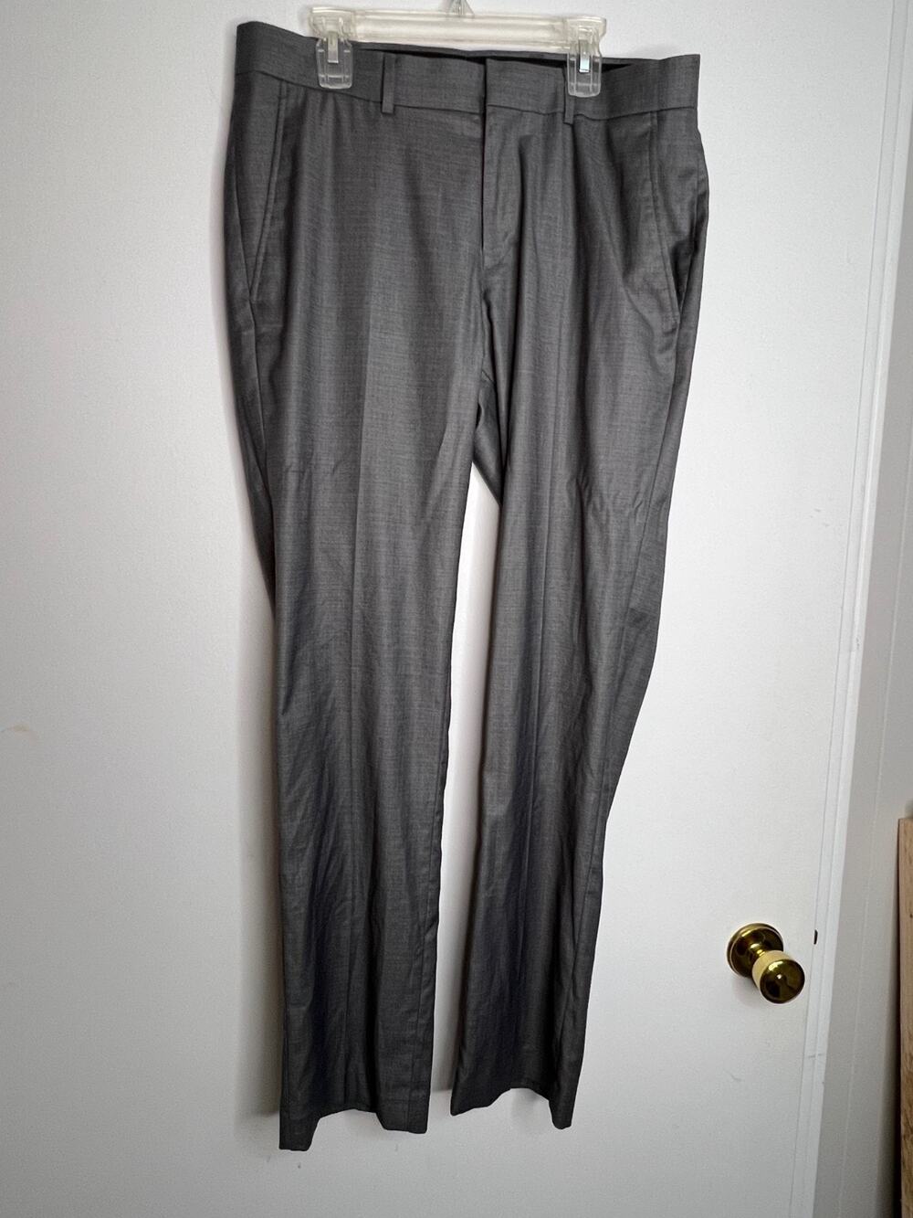 Reaction Kenneth Cole Mens Gray Premium Stretch Dress Pants Size 30x30